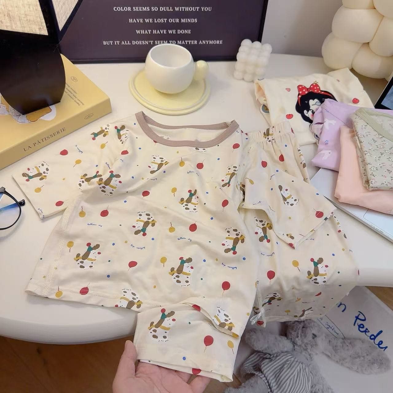Children's Lyocell Pajamas Summer Thin Seven-Point Sleeve Set, Sleepwear for Older Kids, Boys and Girls, Air Conditioning Wear