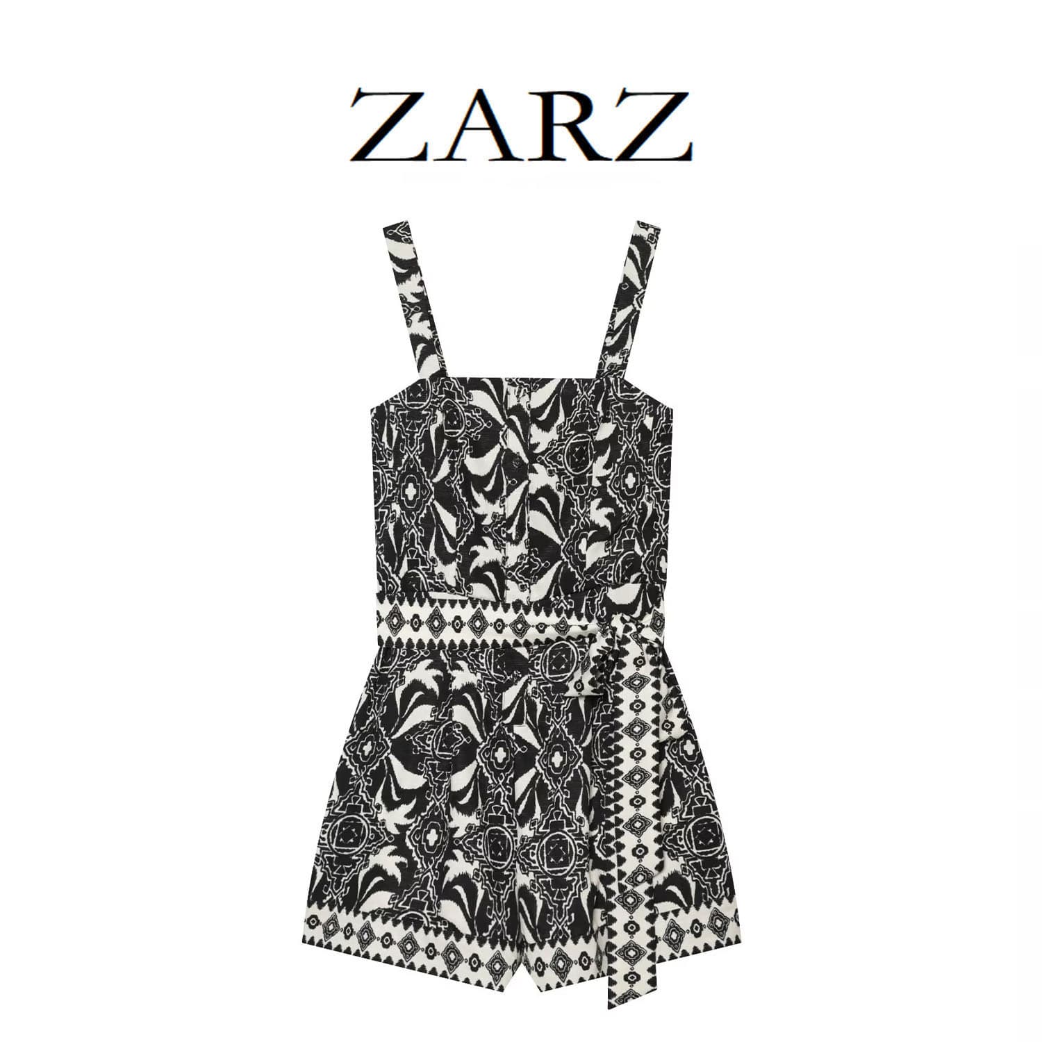 ZARZ homemade European and American style new women's clothing fake style slim waist tie jumpsuit 1344046