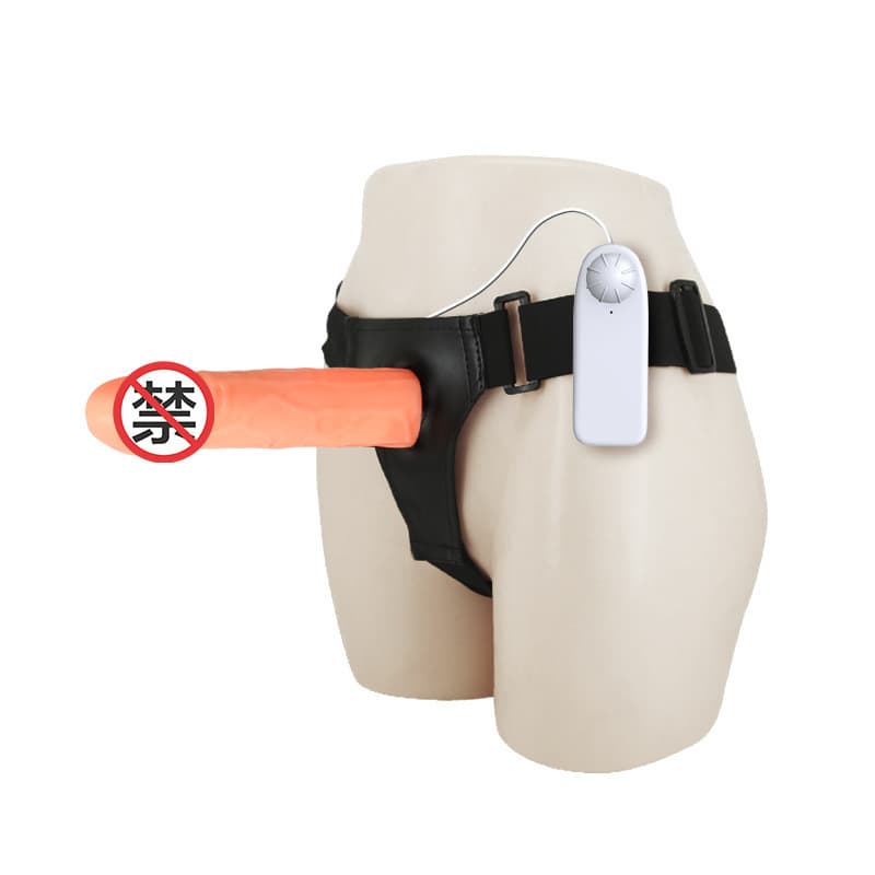 Hot-Selling Wearable Vibrating Penis Pants Men's Wearable Leather Pants Hollow Penis Wearable Pants Cross-Border Adult Products