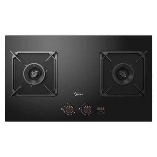 Midea gas stove dual burner for home use, natural gas stove with high heat output, timer function 5.1KW hob Q518P-M