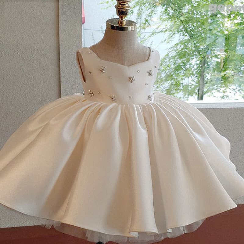 Baby Girl's First Birthday Dress Summer Infant Princess Tutu Dress for Flower Girl Wedding