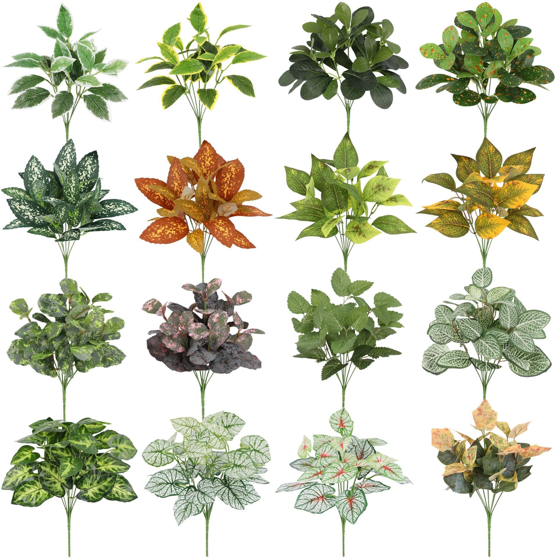 Simulated green plant leaves 7 green radish Persian leaves bouquet plant wall flower arrangement accessories wedding decoration fake flowers