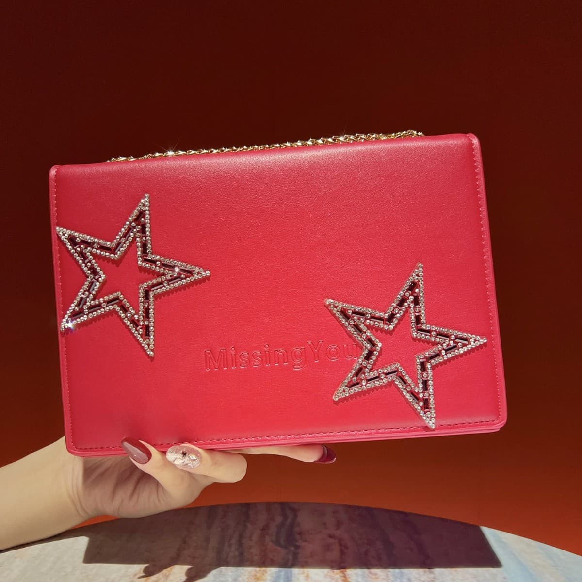 New Style Women's High-End Diamond-Encrusted Handbag, Rhinestone Handbag, Evening Bag, Commuter Crossbody Bag, Underarm Bag, Women's Bag