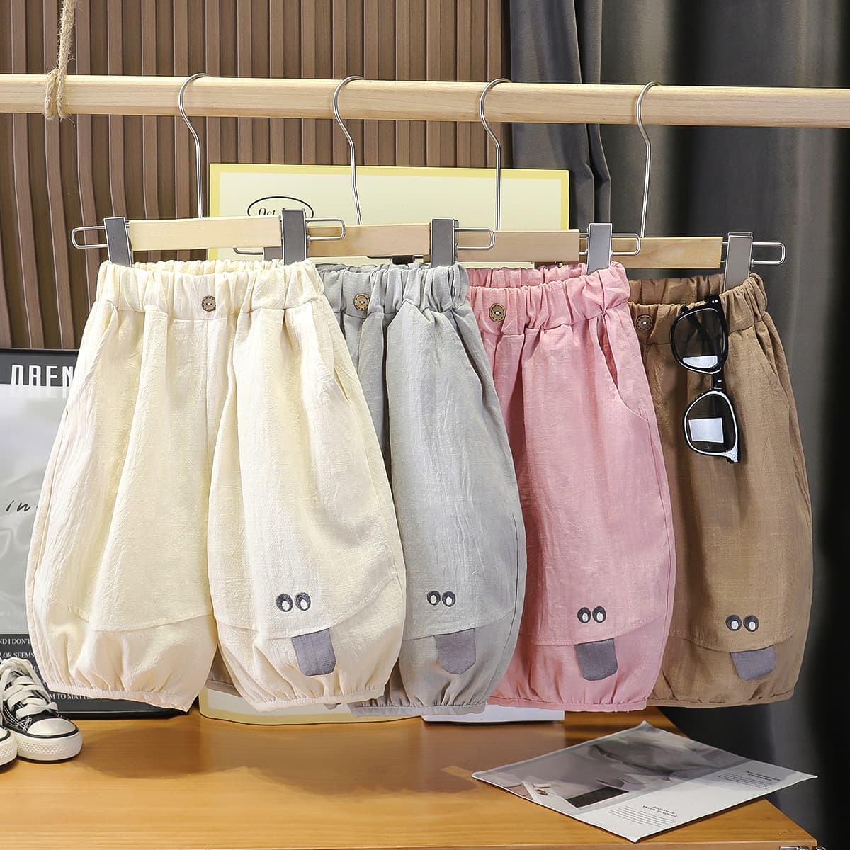 Boys' pants pure cotton summer 2026 new loose children's summer clothes boys baby summer fashion fashionable three-quarter pants for children