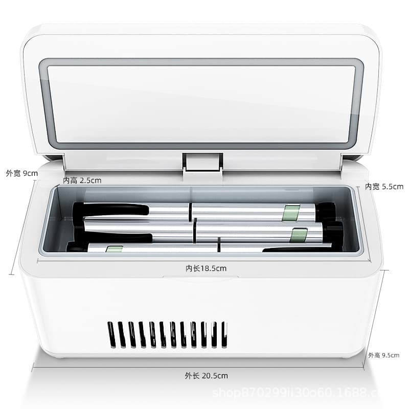 Portable Car Insulin Cooler Box, Fast Cooling, Rechargeable, Mobile Mini Fridge for Home and Vehicle