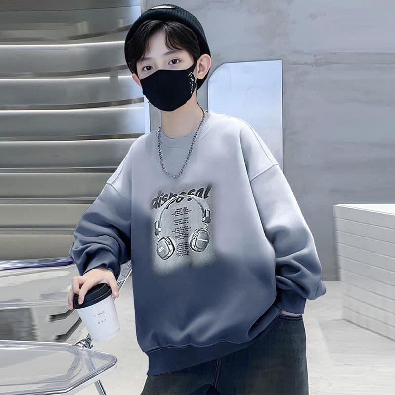 Boys Long Sleeve T-Shirt 2026 New Student Spring Outfit Sports Clothes Spring Autumn Boys Top Medium Big Kids Sweatshirt