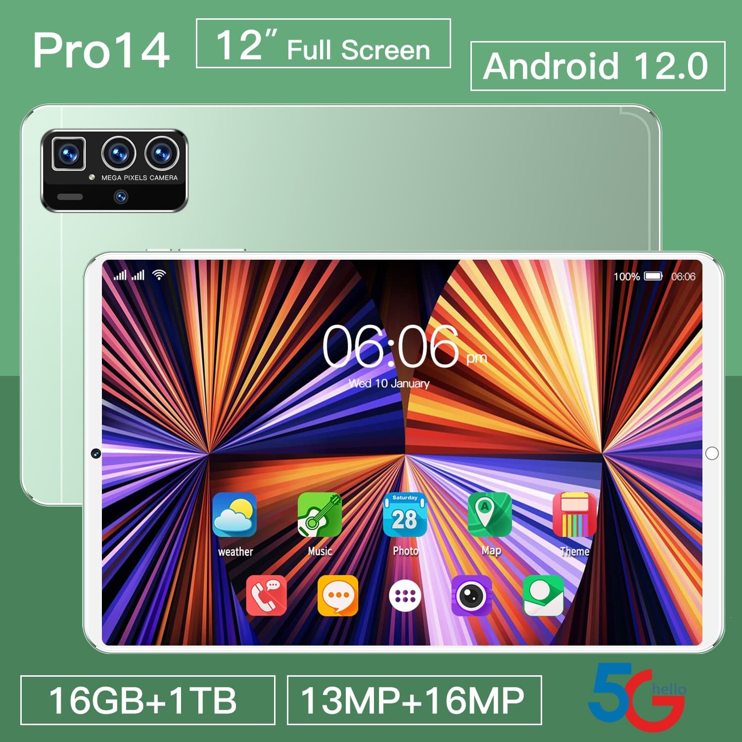 Cross-border exclusive Pro14 brand new in-stock smart tablet source manufacturer global version low price (hot model)