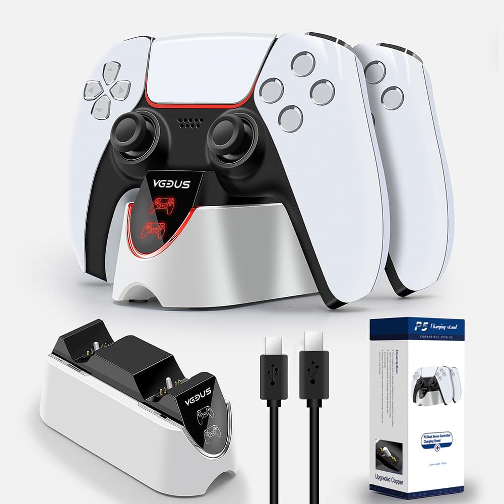 Fast Charger for PS5 Controller, Dual Charging Station for PS5 Game Controller, PS5 Peripheral Accessories