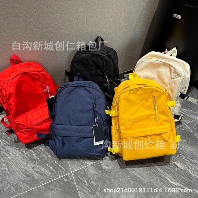 New Summer Trendy College Student Couple Backpack High School Student Schoolbag Cross-border Fresh Solid Color Backpack Wholesale