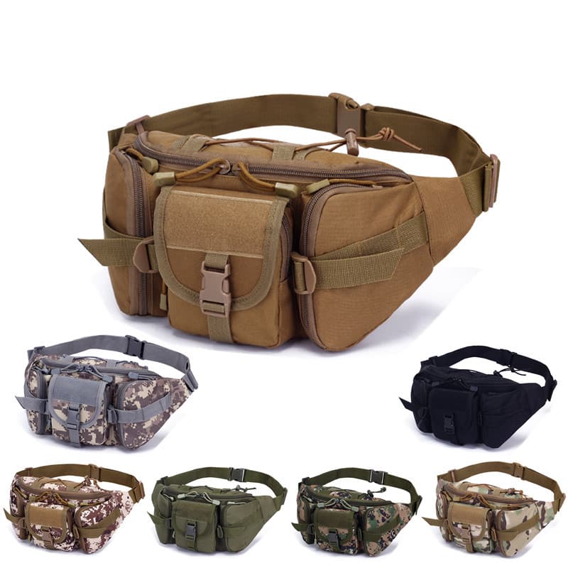 Casual Large Waist Bag Outdoor Cycling Travel Hiking Running Tactical Waist Bag Military Fan Chest Bag Unisex Oxford Cloth