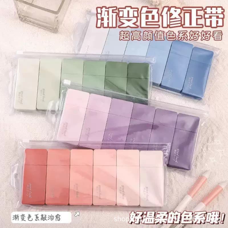Gradient Correction Tape for Students, 4 Colors, Ins Style for Girls, Silent, Large Capacity, Invisible Seamless Correction Tape