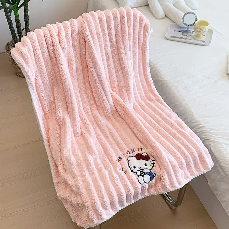 Sanrio towels, Kuromi candy velvet towel, bath towel, dry hair cap, shower cap, coral velvet towel wholesale