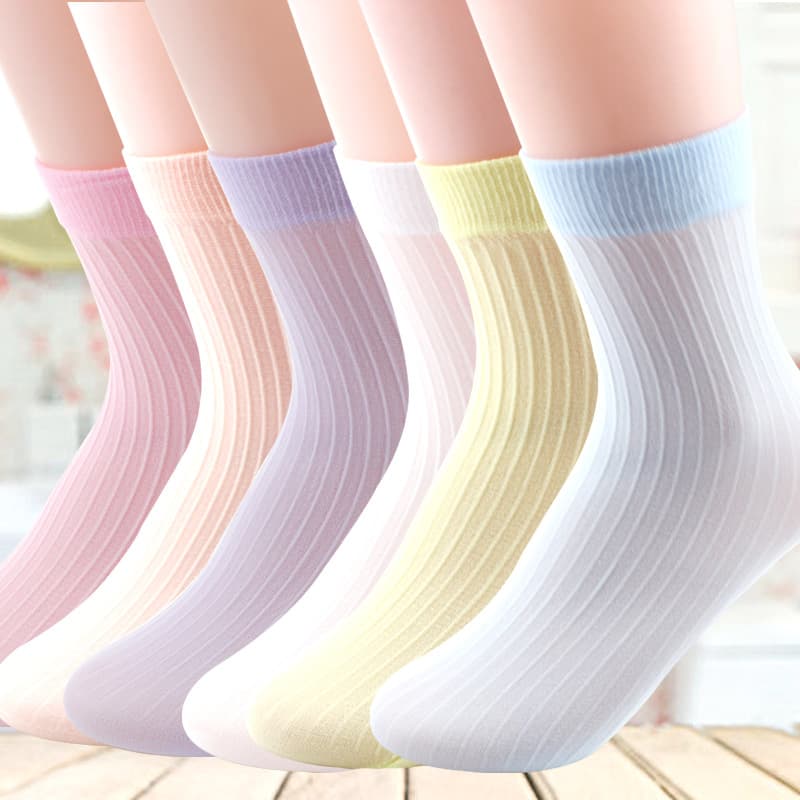 Candy Socks for Boys and Girls, Colorful Mid-Calf, Durable Thin Style, Parent-Child, Amusement Park, Supermarket, Cheap Disposable Socks
