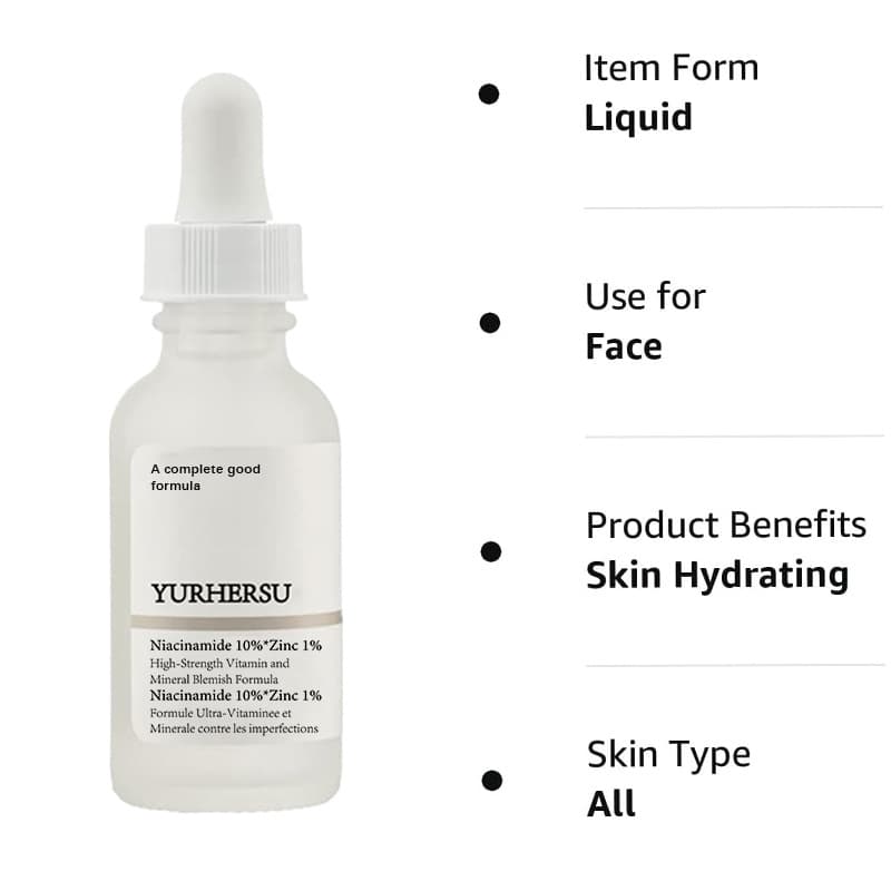 YURHERSU Niacinamide Essence Gentle, Firming, Repairing, Hydrating, Moisturizing and Brightening Niacinamide Essence