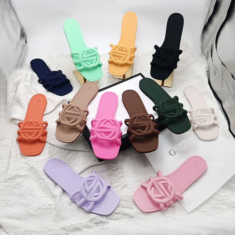 Dopamine Jelly Bottom Roman Style Slip-On Sandals Women's Summer Trendy European And American Flat Heels Breathable Lightweight