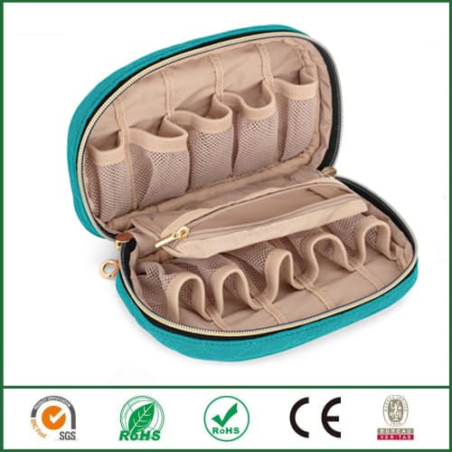 Essential oil storage box can hold 10 bottles of 5-15ml rollerball bottles with zipper pocket essential oil travel storage bag