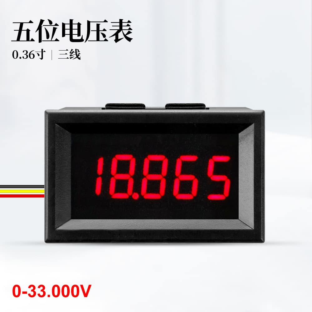 0.36 inch 5-digit 3-wire DC 0-33.000V Digital Voltmeter