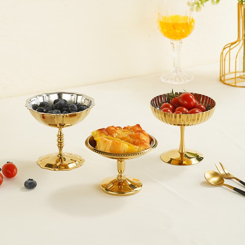 Gold 304 Stainless Steel Ice Cream Cup Dessert Cup INS Blogger Retro Pudding Cup Ice Cream Cup Panna Cotta