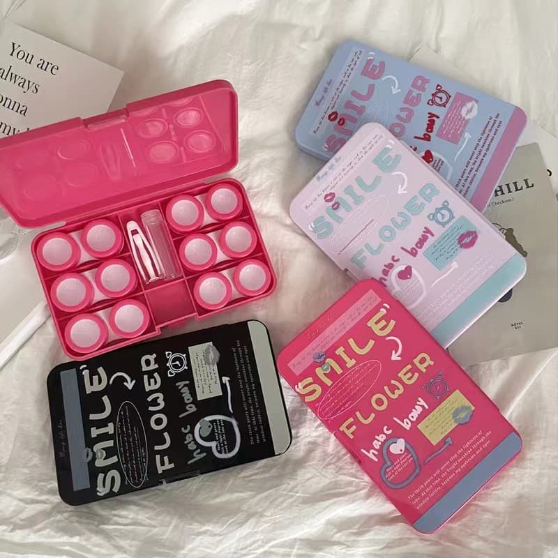 Portable Multi-grid American Style Contact Lens Box High Aesthetic Value Invisible Glasses Case for Women Easy to Carry