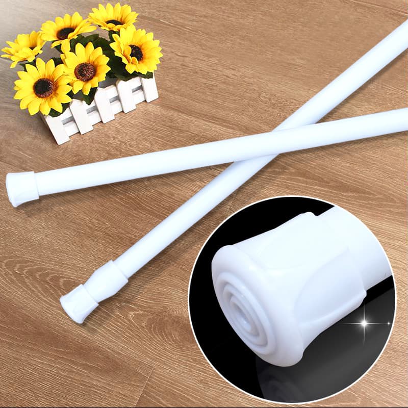 New retractable, no-drill curtain rods for doors, curtains, wardrobes, bathrooms, kitchens, and partitions; Roman rods available for wholesale.