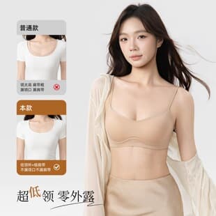 Summer Thin Foundation Low-Cut Thin Strap Seamless Versatile Bra for Small Busts Teen Comfort Push-Up Sexy Wrap