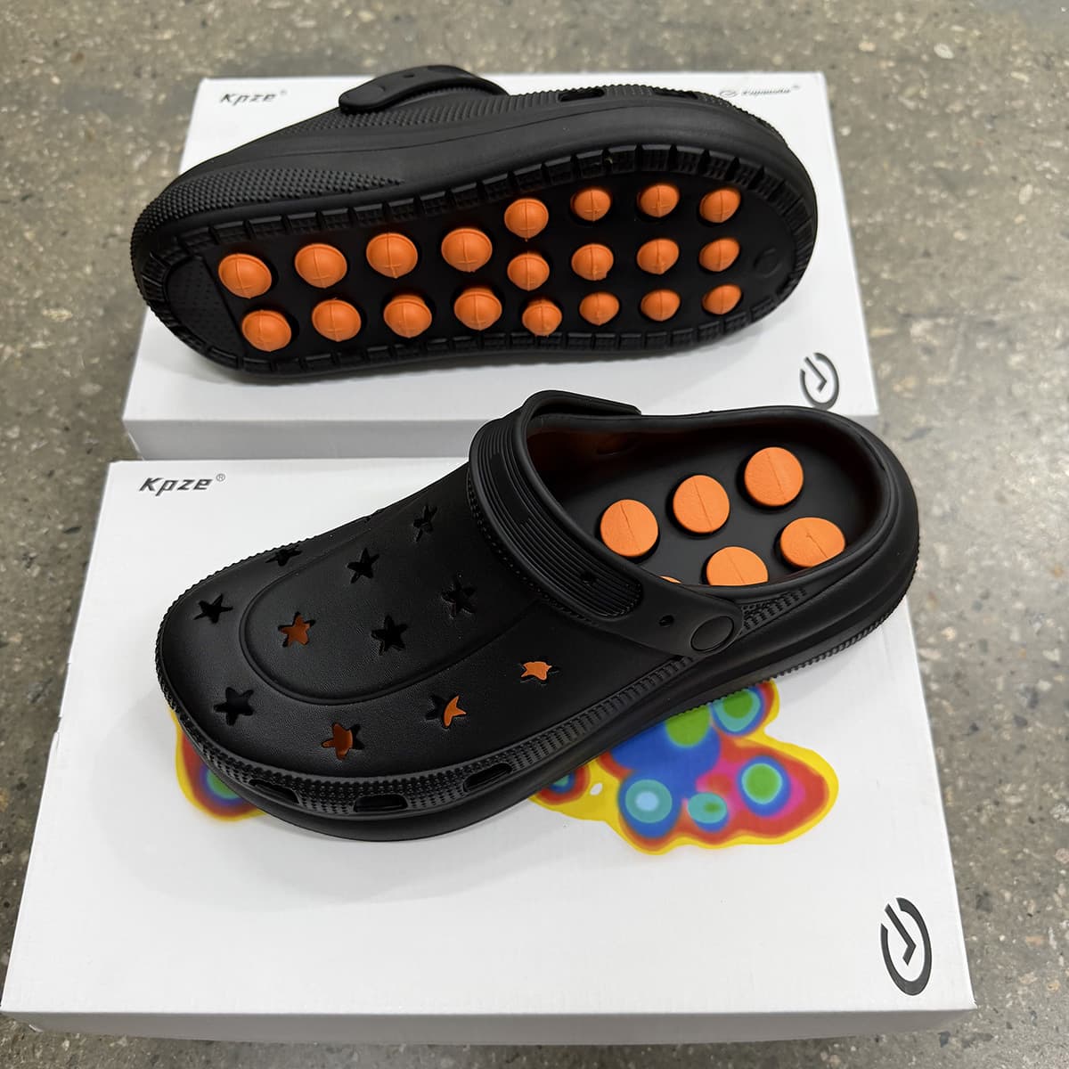 Putian Hot Selling High-Quality Genuine Massage Sole Thick Sole Cloud Crocs Two-Way Toe-Covered Sandals Men's Thick Sole Height Increase