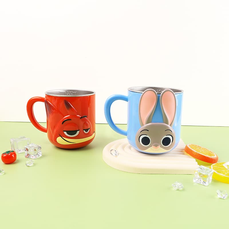 Children's water cup anti-fall household stainless steel drinking cup kindergarten baby milk cup with scale