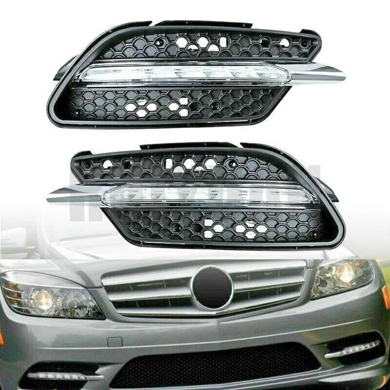 Compatible with Mercedes 07-11 C-Class W204 LED Daytime Running Light Fog Light 2218201756L 2218201856R