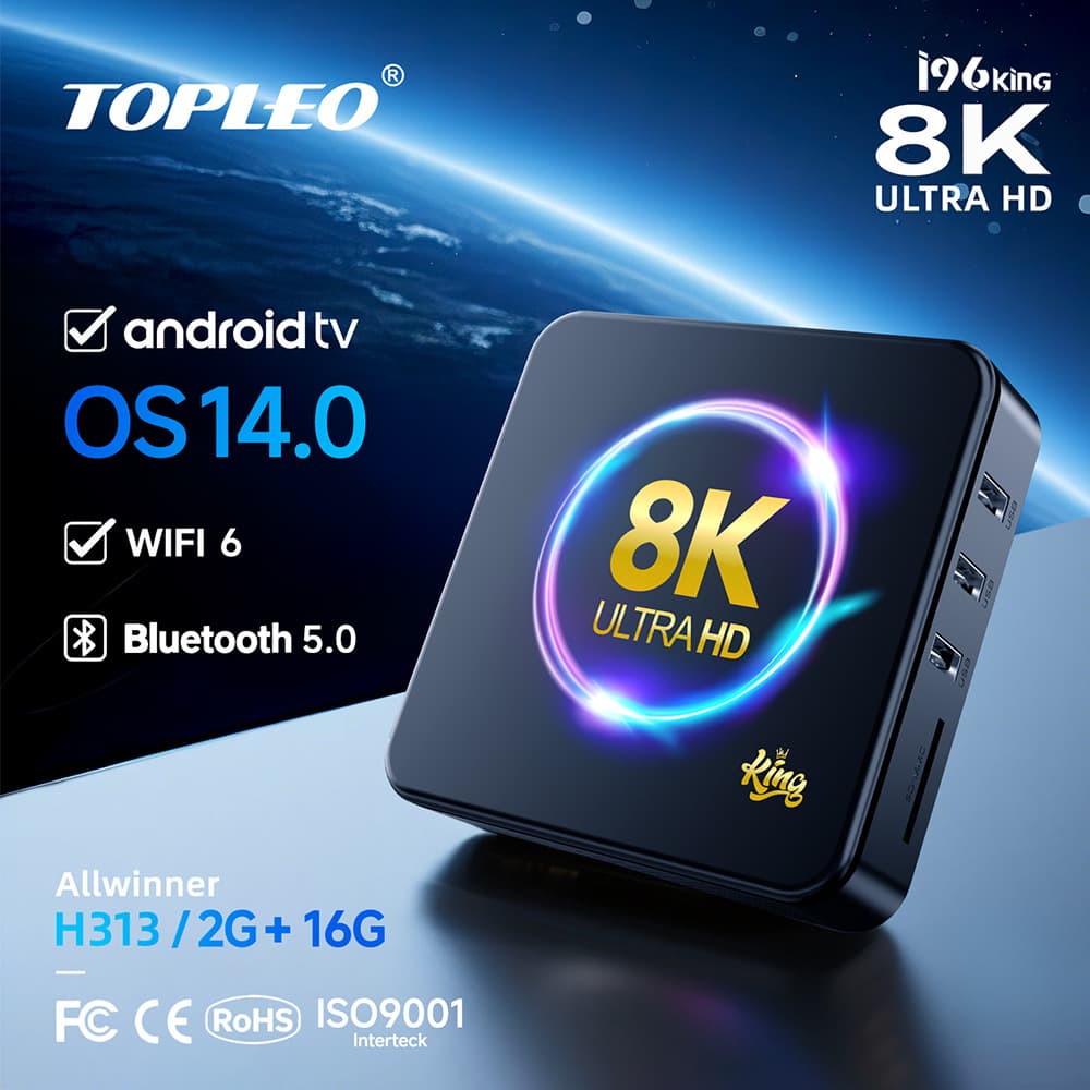 I96ATV Set-top Box H313 Dual-band WiFi Bluetooth Voice Android 14 TV Box Network Home Use TVBOX