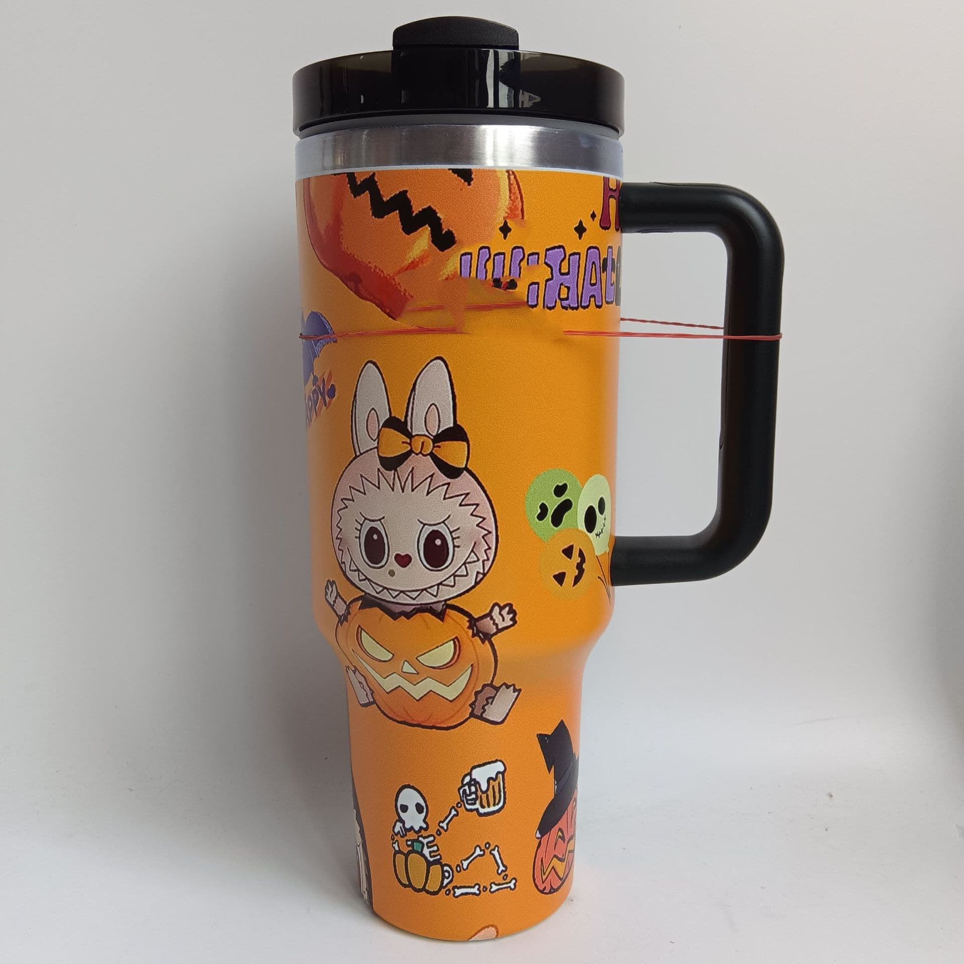 Cross-border 40oz Gen 2 Car Cup Large Capacity Handle Cup Cold Retention Stainless Steel Straw Insulated Tumbler Outdoor Halloween