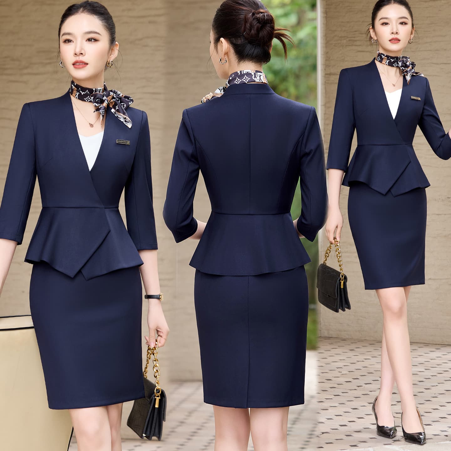 Professional Suit Skirt Set for Women Summer Thin High-End Jewelry Store Hotel Front Desk Workwear Beauty Salon Uniform