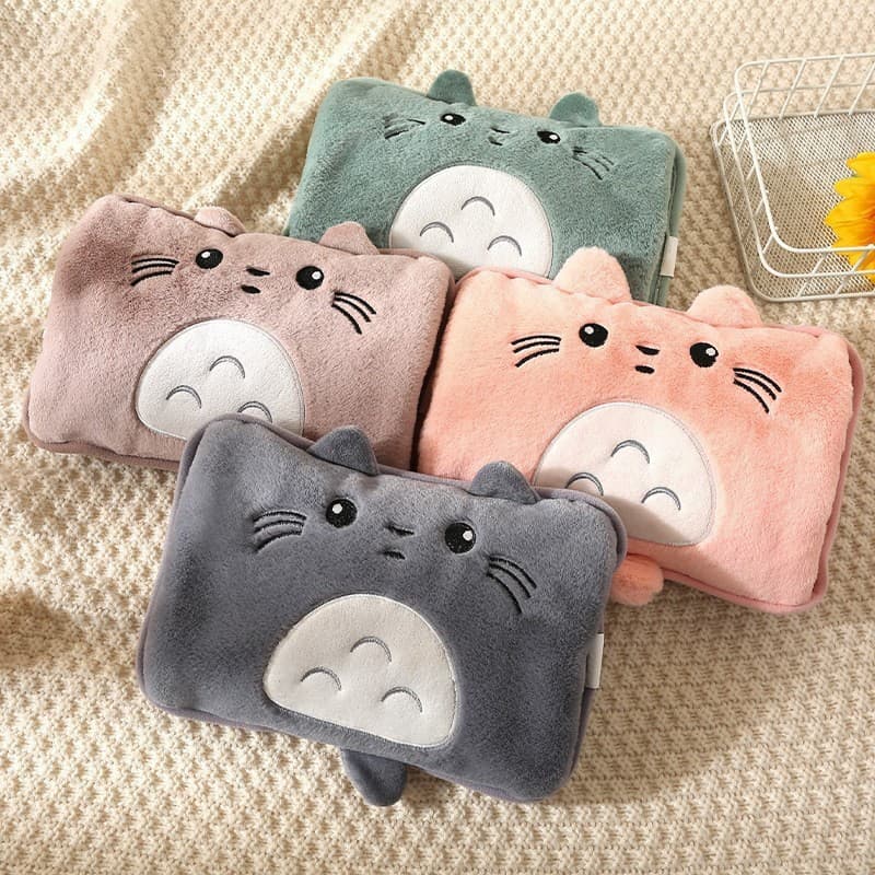 Totoro Hot Water Bottle Charging Explosion-Proof Warm Water Bag Hand Warmer for Stomach Plush Pocket Hand Warmer Electric Hot Water Bag