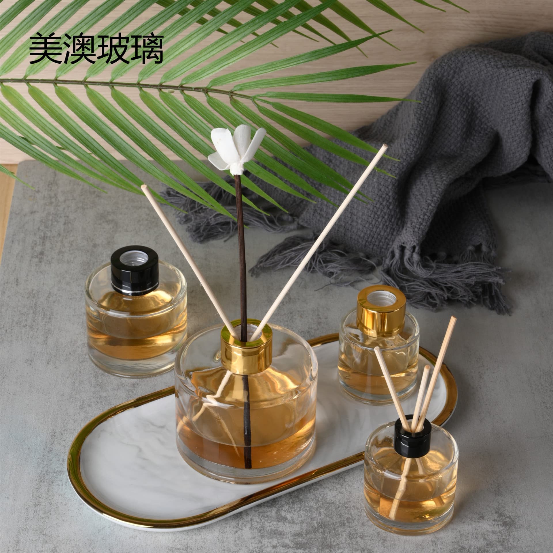 50ml Transparent Cylindrical Glass Aromatherapy Bottle 200ml Indoor Flameless Fragrance Diffuser Bottle for Bathroom Expansion