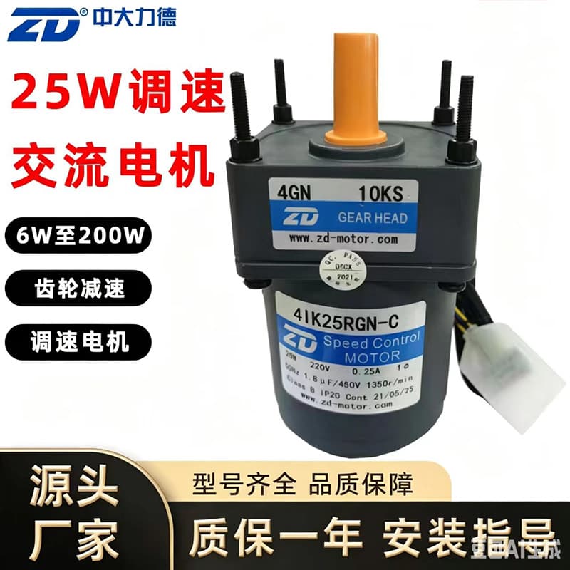 ZD Zhongda Leader 25W Speed Control Motor AC Gear Reduction Motor Brushless Motor Stepper Motor