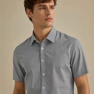 Ruyi Summer New Mid-Age Short Sleeve Shirt Turn-down Collar Striped Top Fashion Simple Pure Cotton Shirt