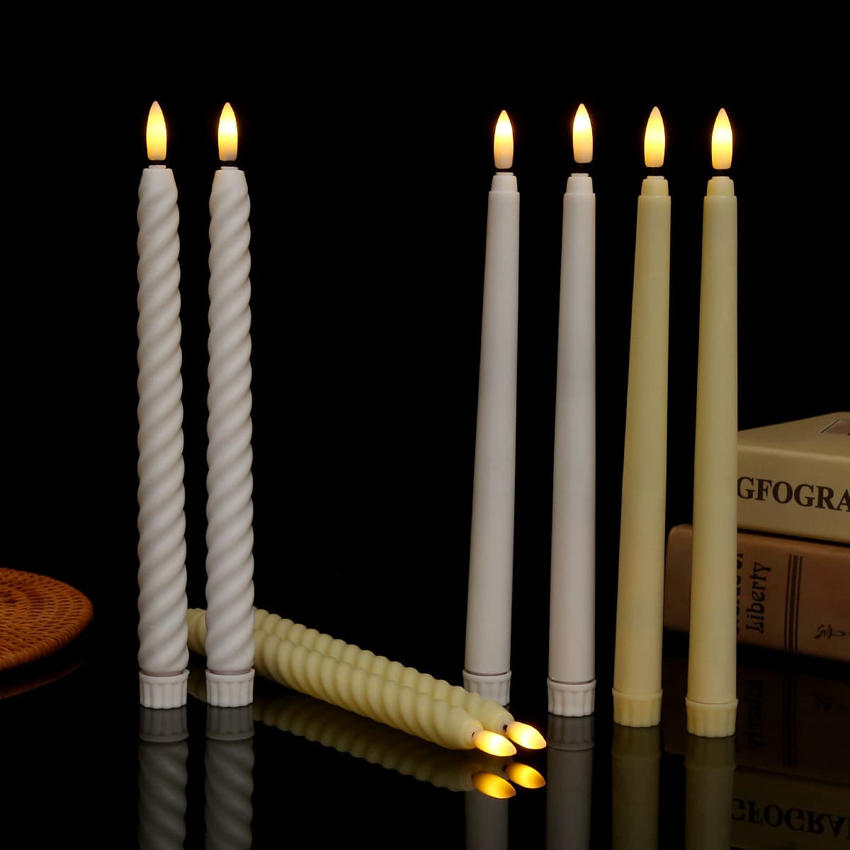 Cross-border LED Electronic Candle Light for Halloween, Christmas, Western Restaurant Long Stem Candles, Wedding Celebration Candlelight Dinner