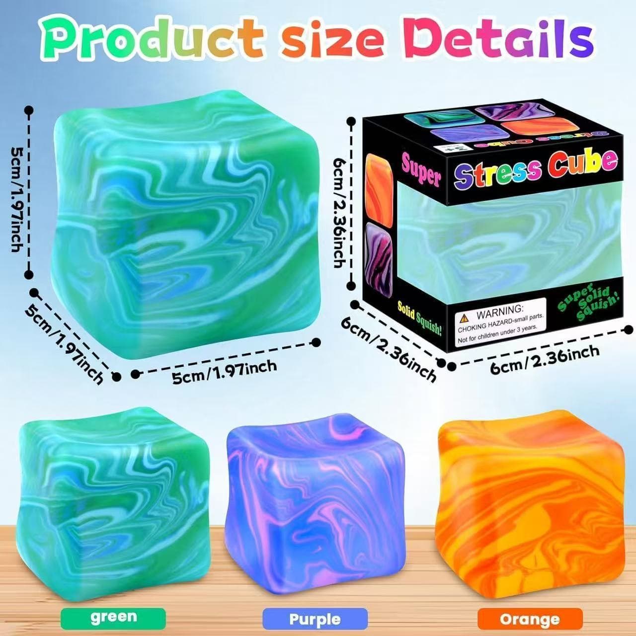 Needoh Style Flow Ice Cube Block Malt Candy Drop Bounce Stress Relief Toy