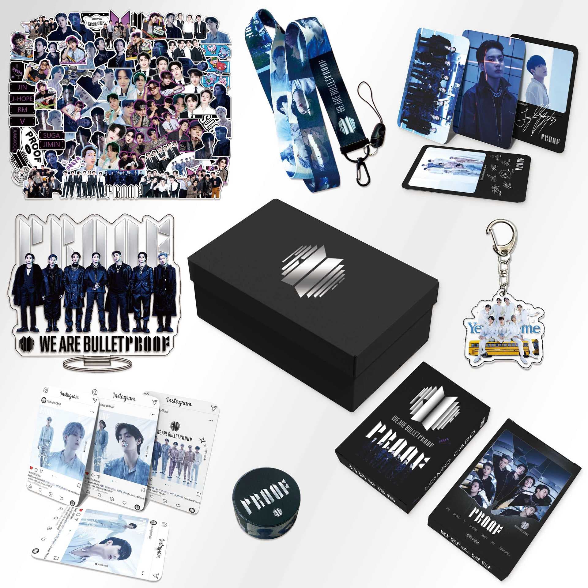 BTS New Album Proof Support Gift Pack Keychain Sticker 9th Anniversary Gift Box Surprise Star