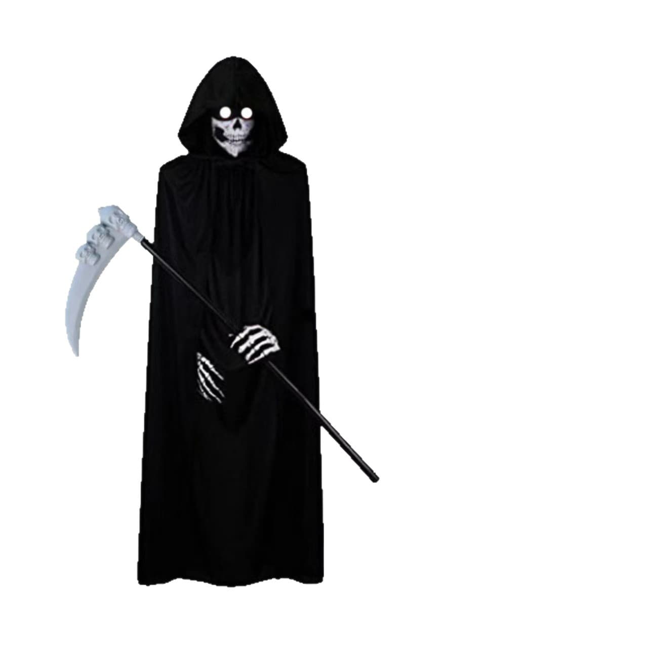 Halloween Costume Cape Adult Cloak Black Skull Face Scarf Gloves Grim Reaper Prop Halloween Party Set