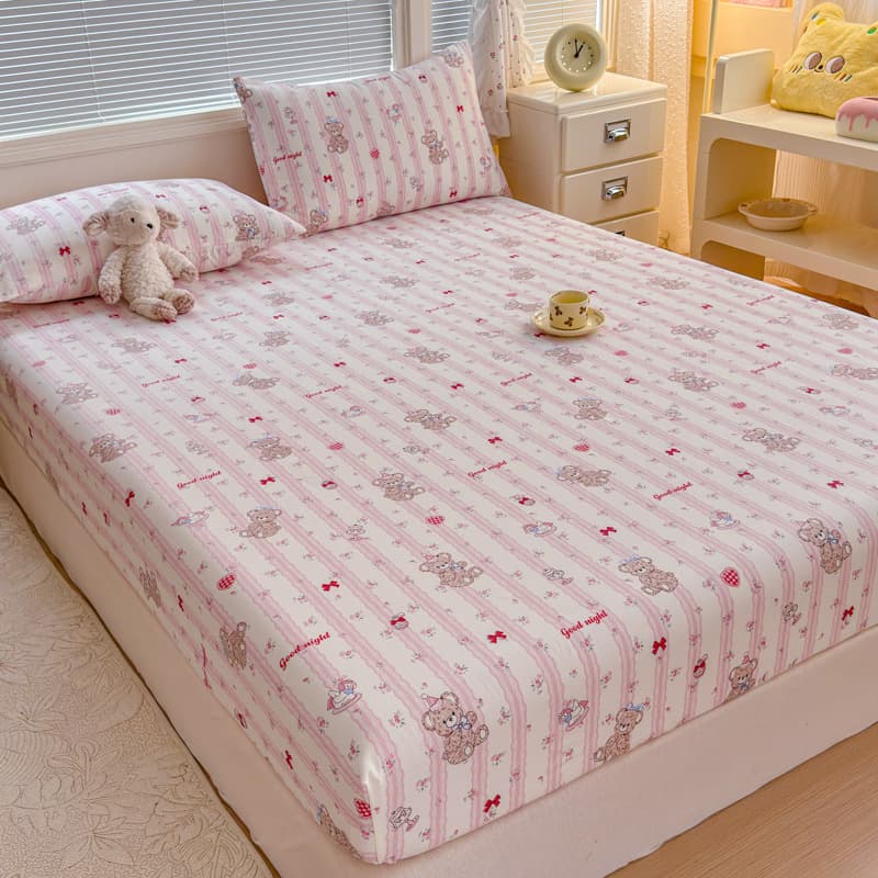 2026 Spring/Summer New Washed Vintage Cotton Fitted Sheet, Fitted Sheet 3-Piece Set