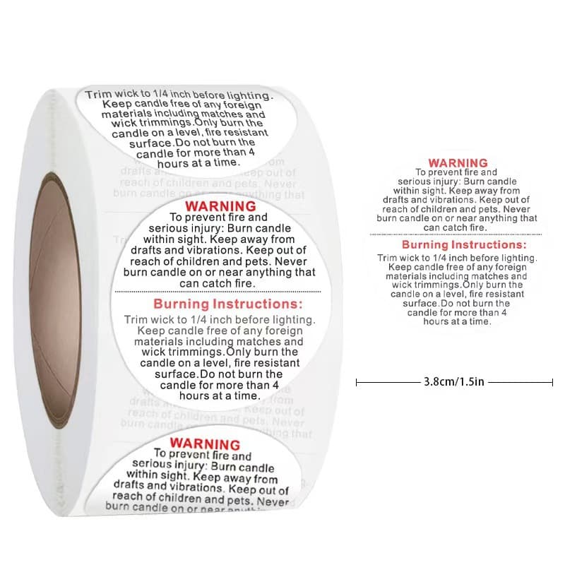 500 stickers 1.5 inch happiness stickers black and white warning labels round warning stickers self-adhesive labels craft labels
