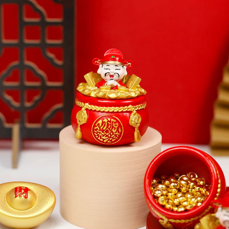 New lucky bag/god of wealth ornament, money bag/treasure basin, lucky living room decoration, opening ceremony/housewarming celebration gift.