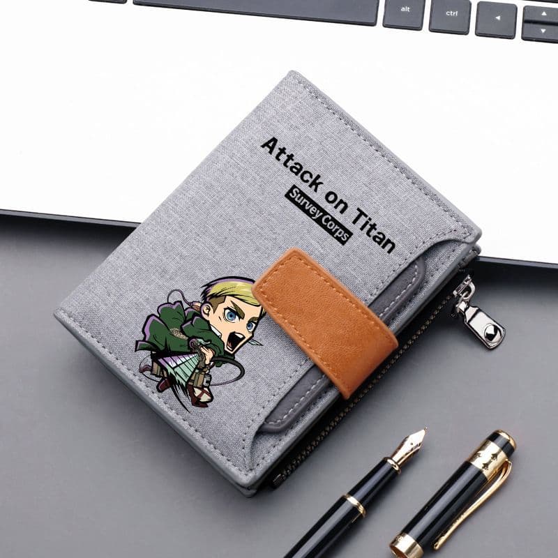 Attack on Titan Large Capacity Cartoon Anime Wallet, 2D Wallet for Men, All-in-One Card Holder and Coin Purse