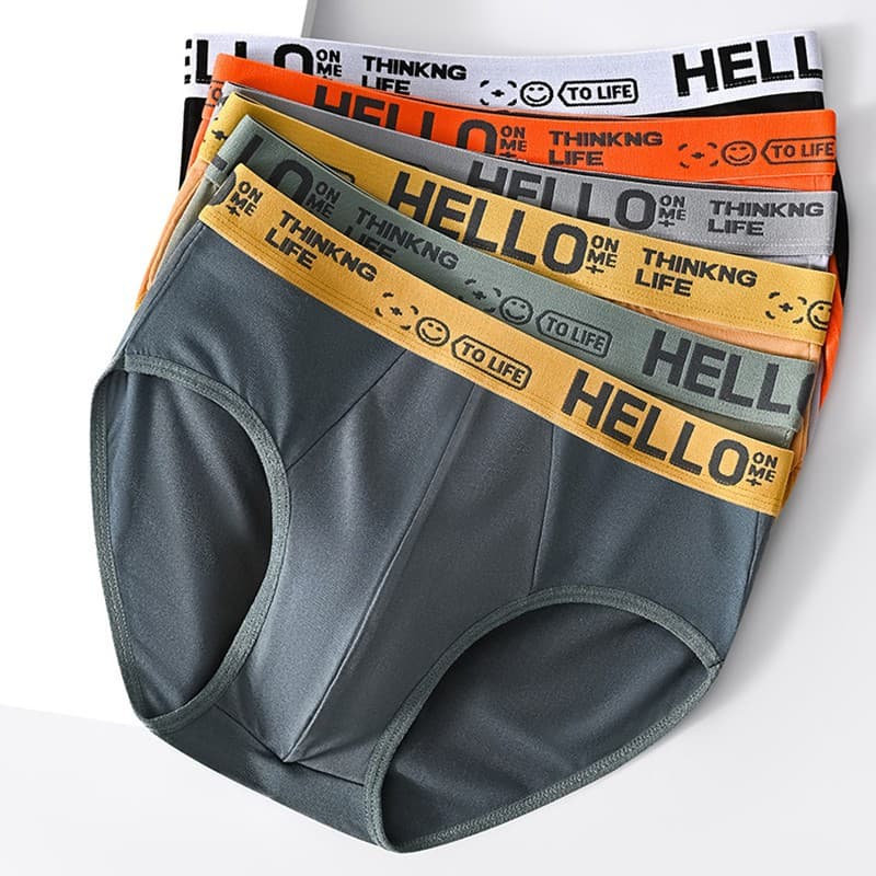 HELLO Triangle Men's Letter Underwear Men's Loose Breathable Trendy Personality Youth Briefs Waistband Shorts