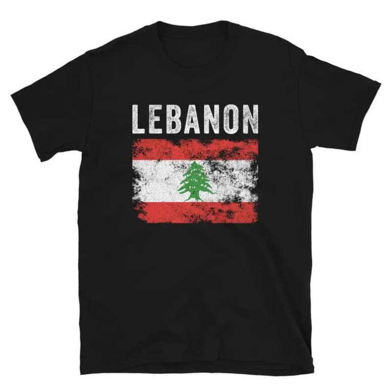[Cross-border EU Size] Lebanon Flag Disssed - Lebanese Flag T-Shirt