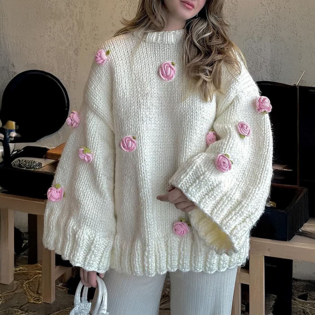 Diyun Cross-border European and American Elegant Fashion Versatile Long-Sleeve Coat Sweater Women's Wear 2025 Autumn/Winter Amazon Independent Site