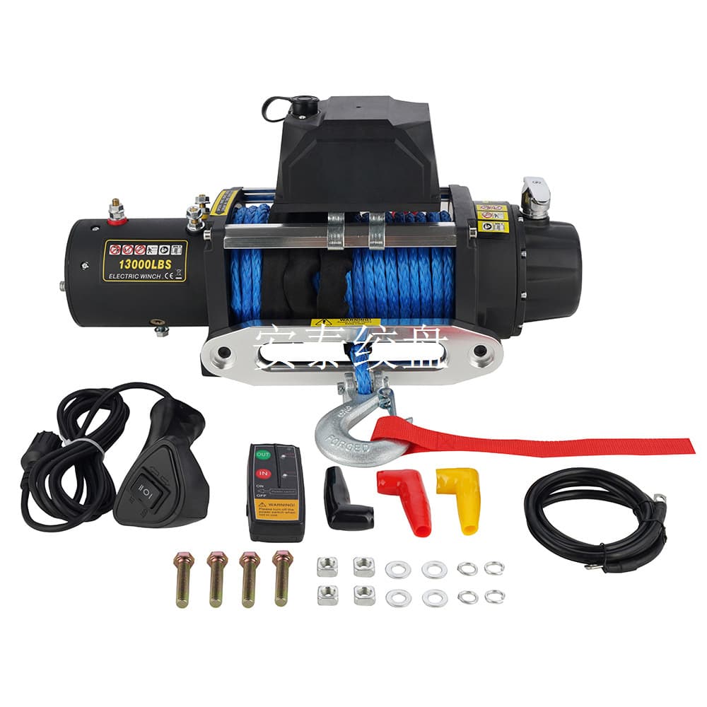 Direct from Manufacturer DC 12V/24V 13000 lb Nylon Rope Off-Road Vehicle Rescue Winch, Car Electric Winch