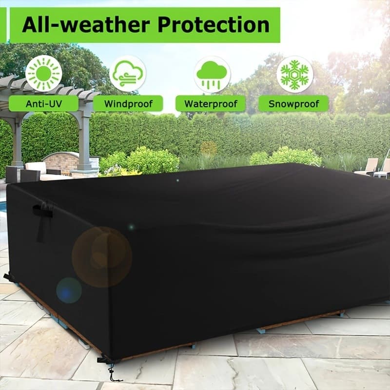 Cross-border Hot Selling Outdoor Bench Dust Cover Furniture Cover BENCHES SEAT RAIN COVER Black