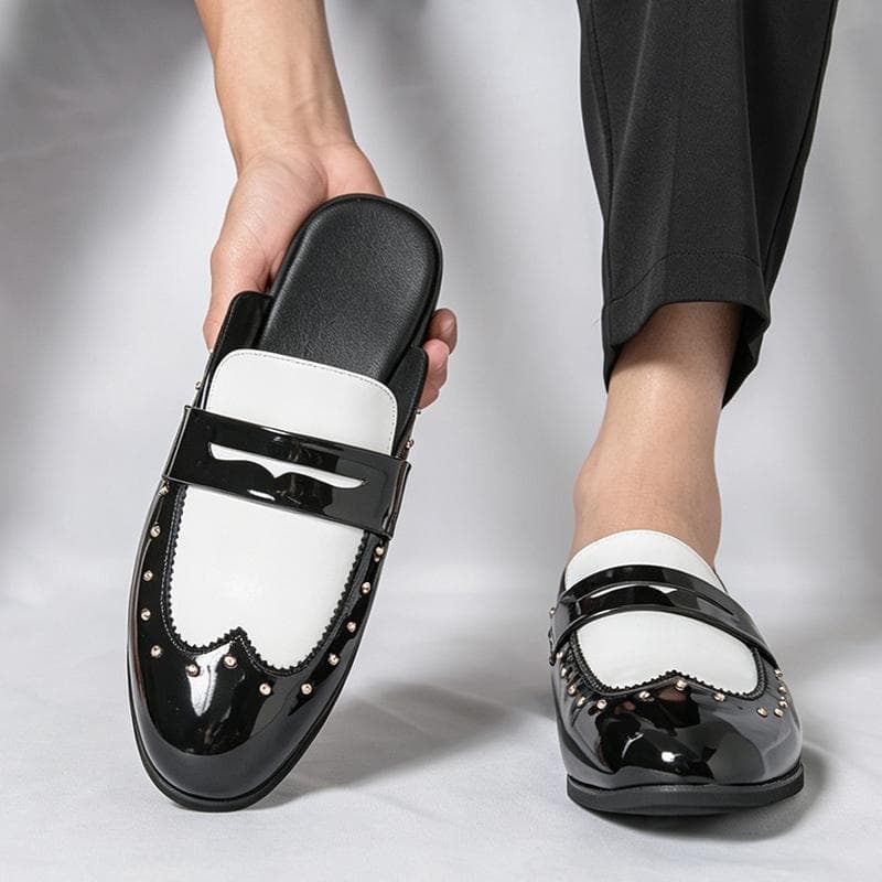Cross-Border Summer Half-Slip Tassel Slip-On Leather Shoes Fashion Formal Casual Shoes Big Size Loafers Couple Men's Shoes
