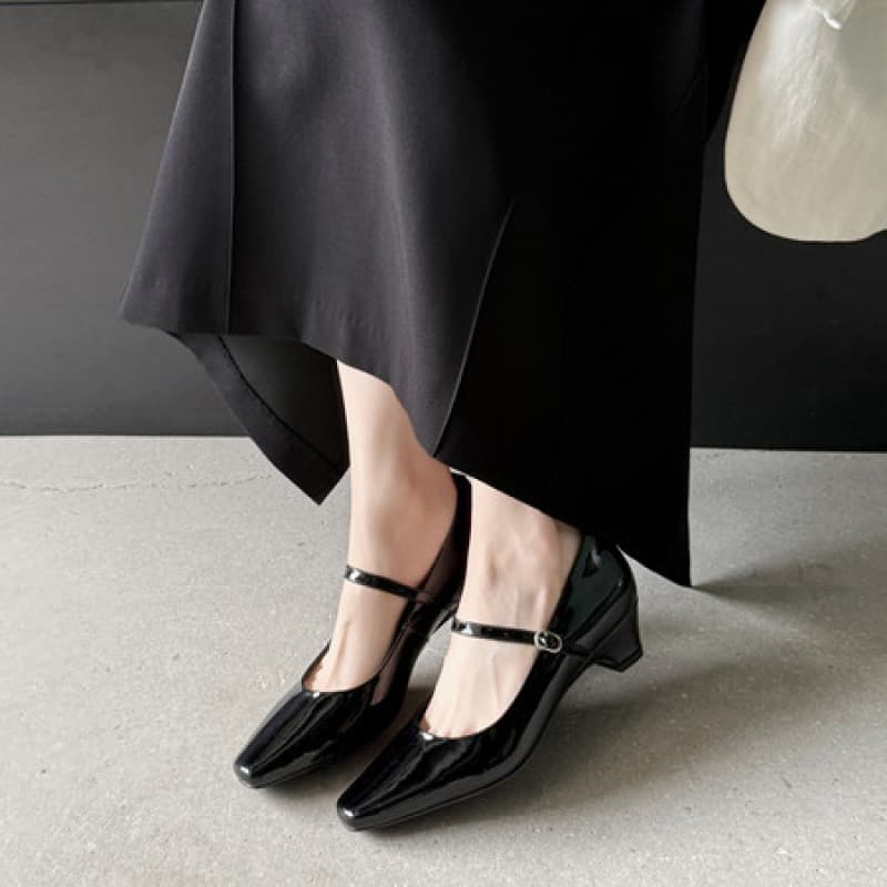 Pointed-Toe Wedge Heel French Mary Jane Women's Shoes with Hidden Height Increase, Elegant Single-Strap Design, Stunning Red Leather Shoes, Shallow Slip-On Shoes